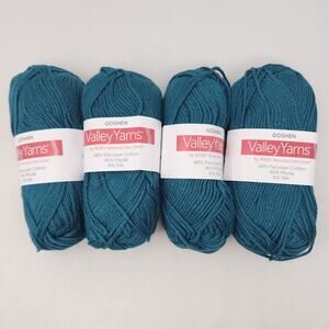 4 Valley Yarns Goshen Pacific Teal Green 0023, 92 Yard 50g Cotton Modal Silk NWT